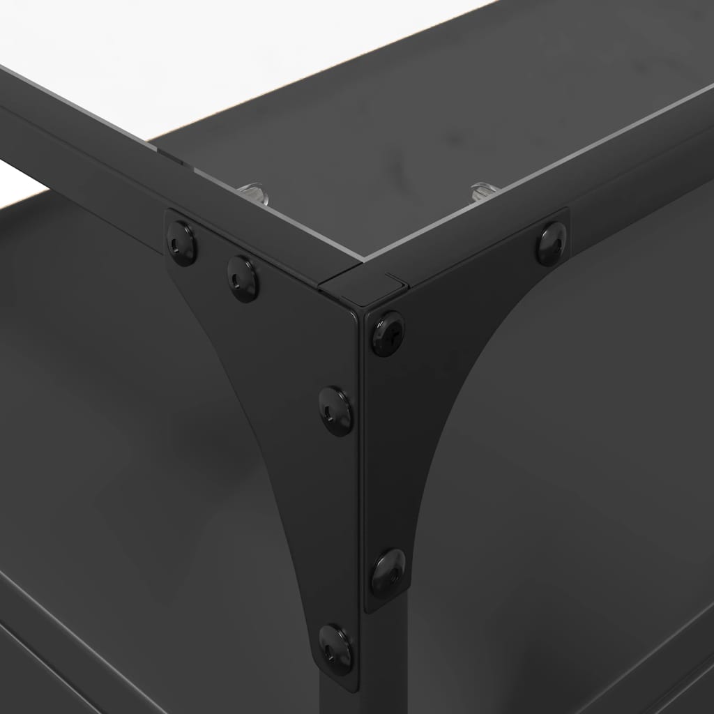 Dulap TV blat sticlă, negru, 60x35x51 cm lemn prelucrat GartenMobel Dekor