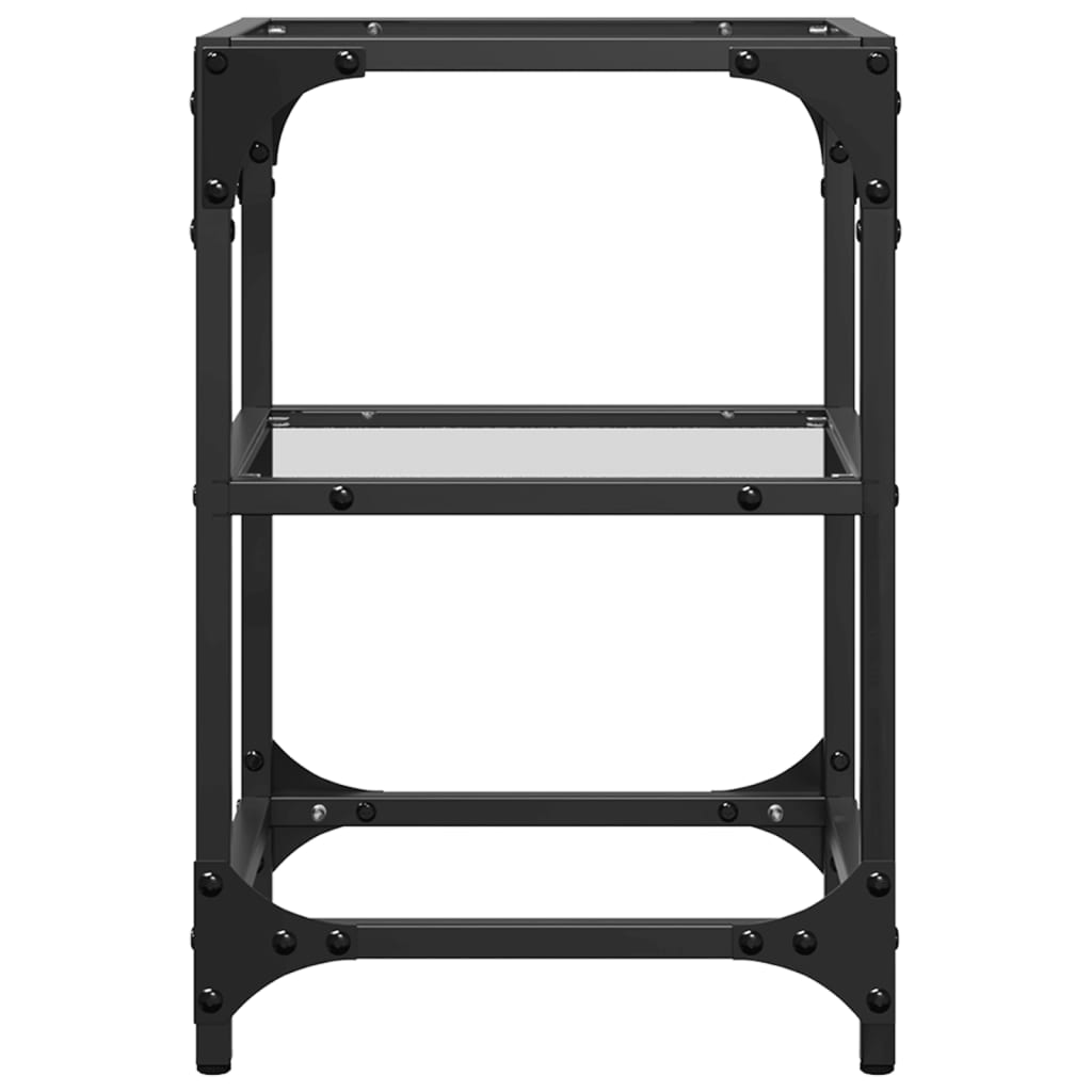Mese cafea blat din sticlă transparentă 2 buc. 30x30x45 cm oțel GartenMobel Dekor