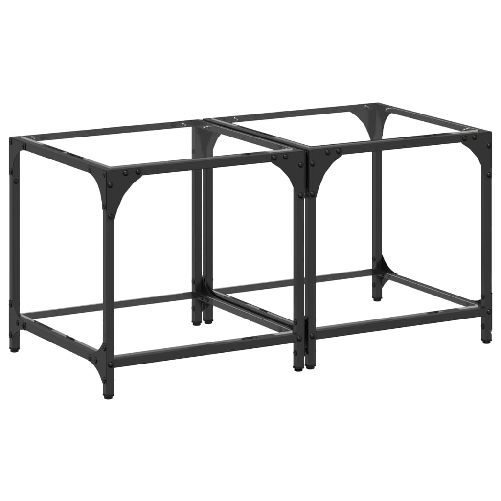 Mese cafea blat din sticlă transparentă 2 buc. 40x40x40 cm oțel GartenMobel Dekor