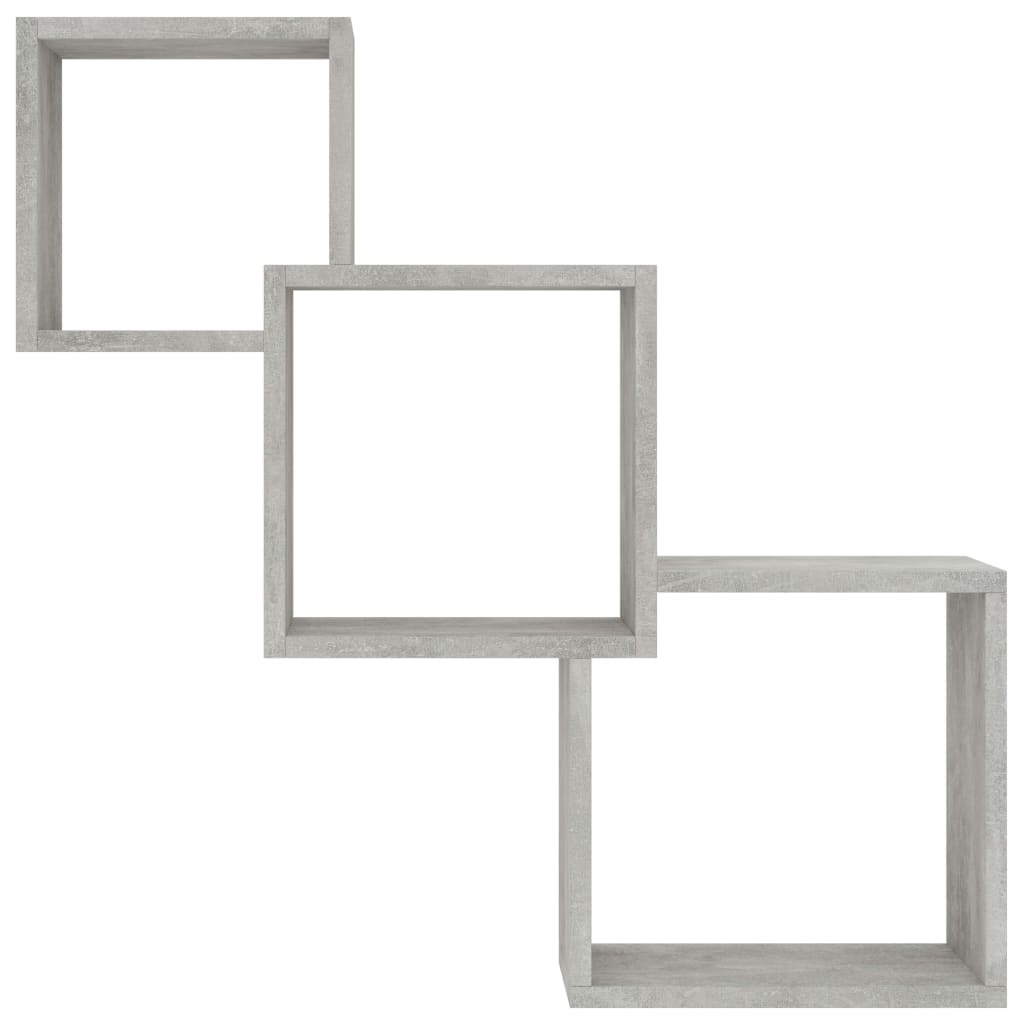 Rafturi de perete, cub, gri beton, 68x15x68 cm, lemn prelucrat GartenMobel Dekor