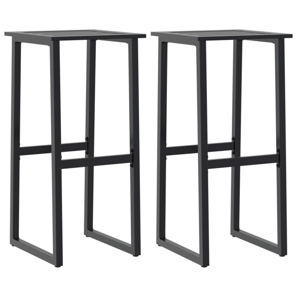 Scaune bar, 2 buc. negru 38x38x80 cm oțel vopsit electrostatic GartenMobel Dekor