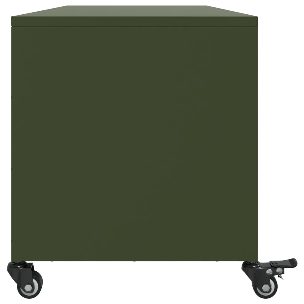 Dulap TV, verde măsliniu, 100,5x39x43,5cm, oțel laminat la rece GartenMobel Dekor