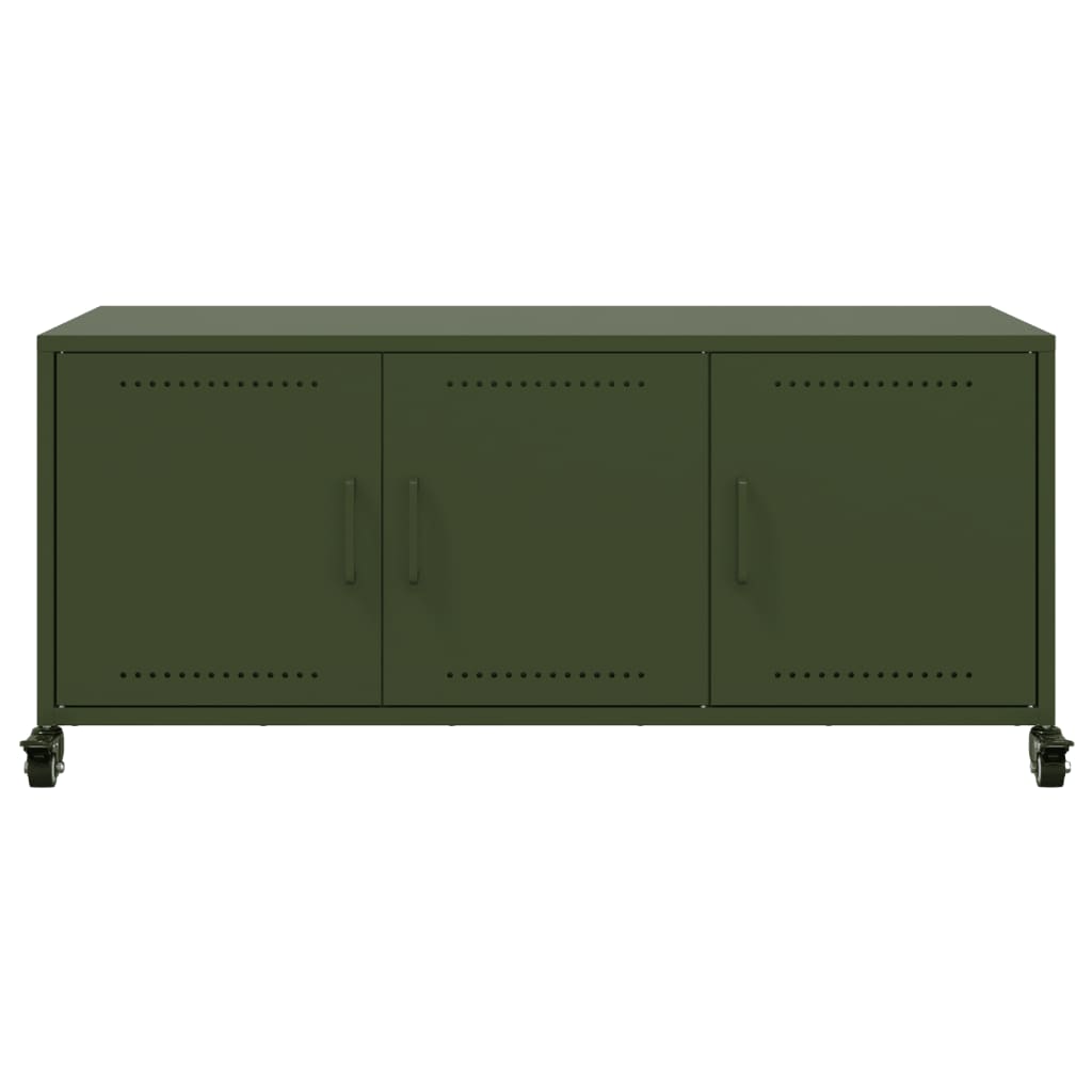 Dulap TV, verde măsliniu, 100,5x39x43,5cm, oțel laminat la rece GartenMobel Dekor