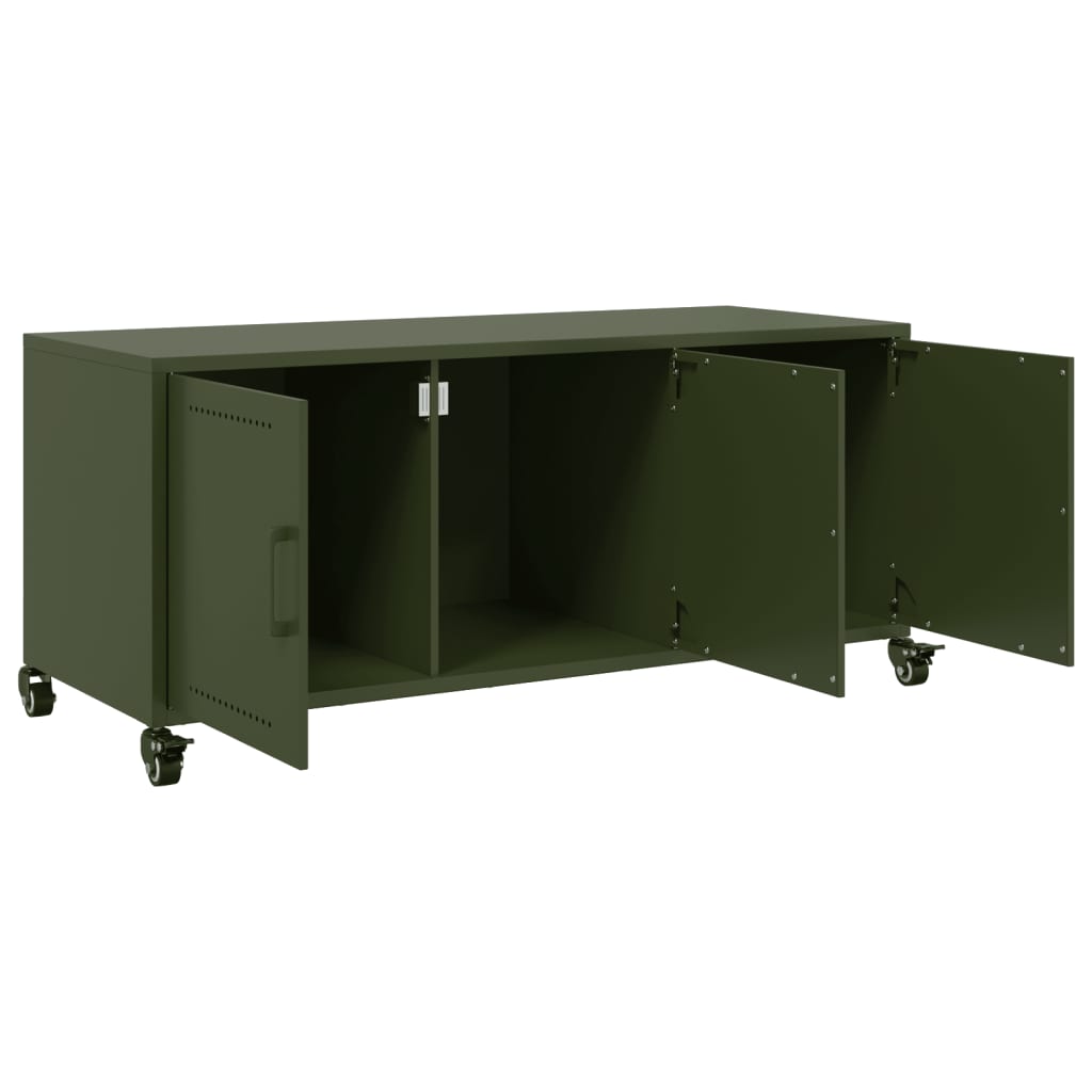 Dulap TV, verde măsliniu, 100,5x39x43,5cm, oțel laminat la rece GartenMobel Dekor