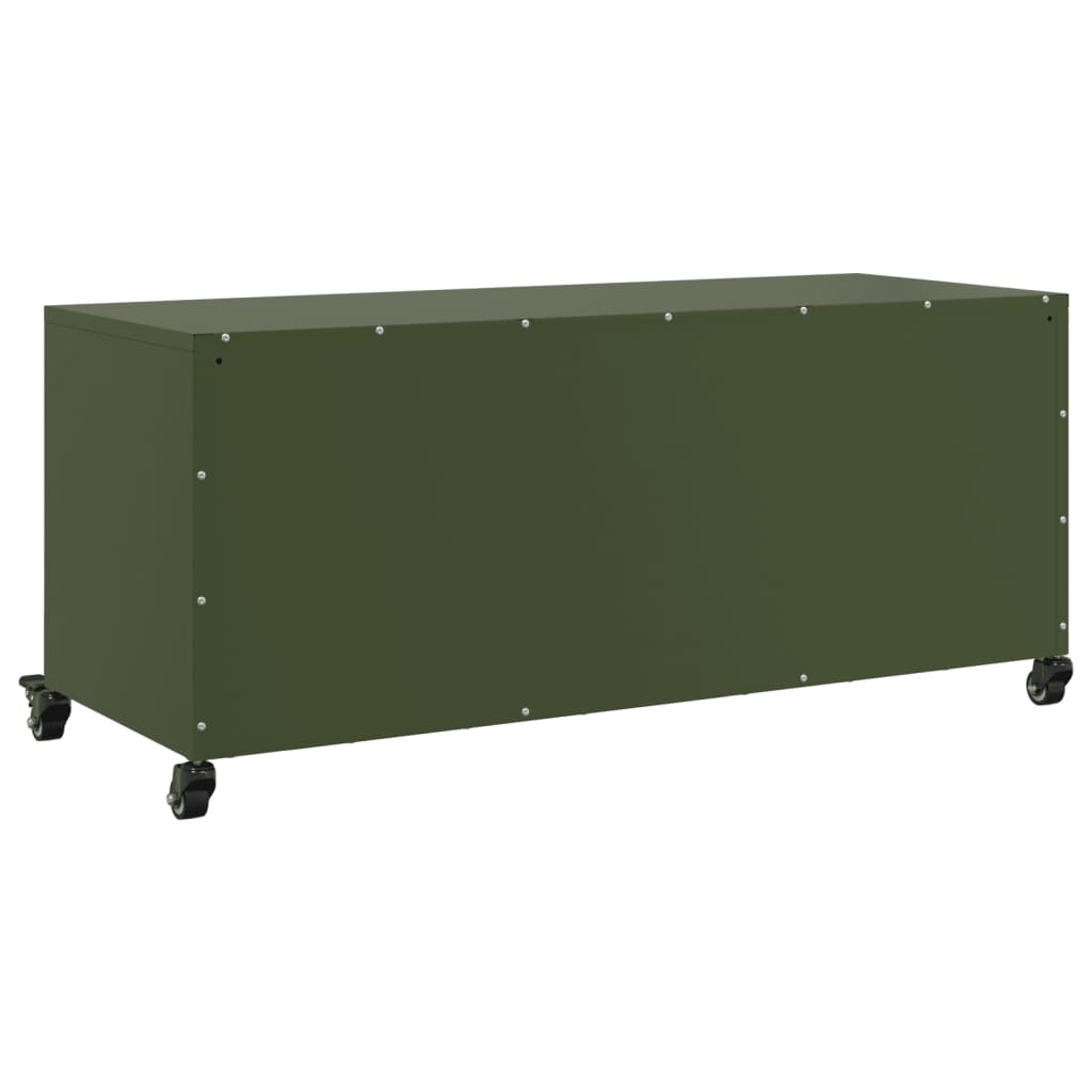Dulap TV, verde măsliniu, 100,5x39x43,5cm, oțel laminat la rece GartenMobel Dekor