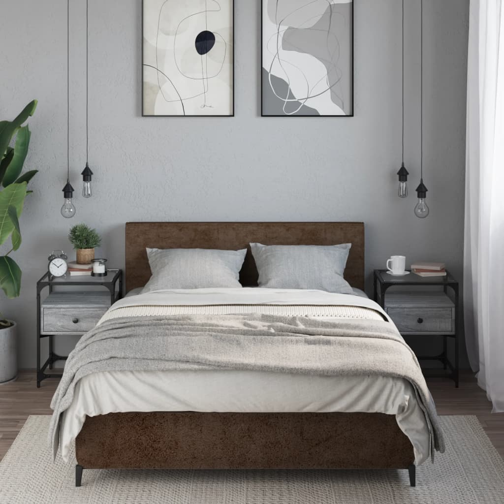 Noptiere, 2 buc., gri sonoma, 40x40x55 cm, lemn prelucrat GartenMobel Dekor