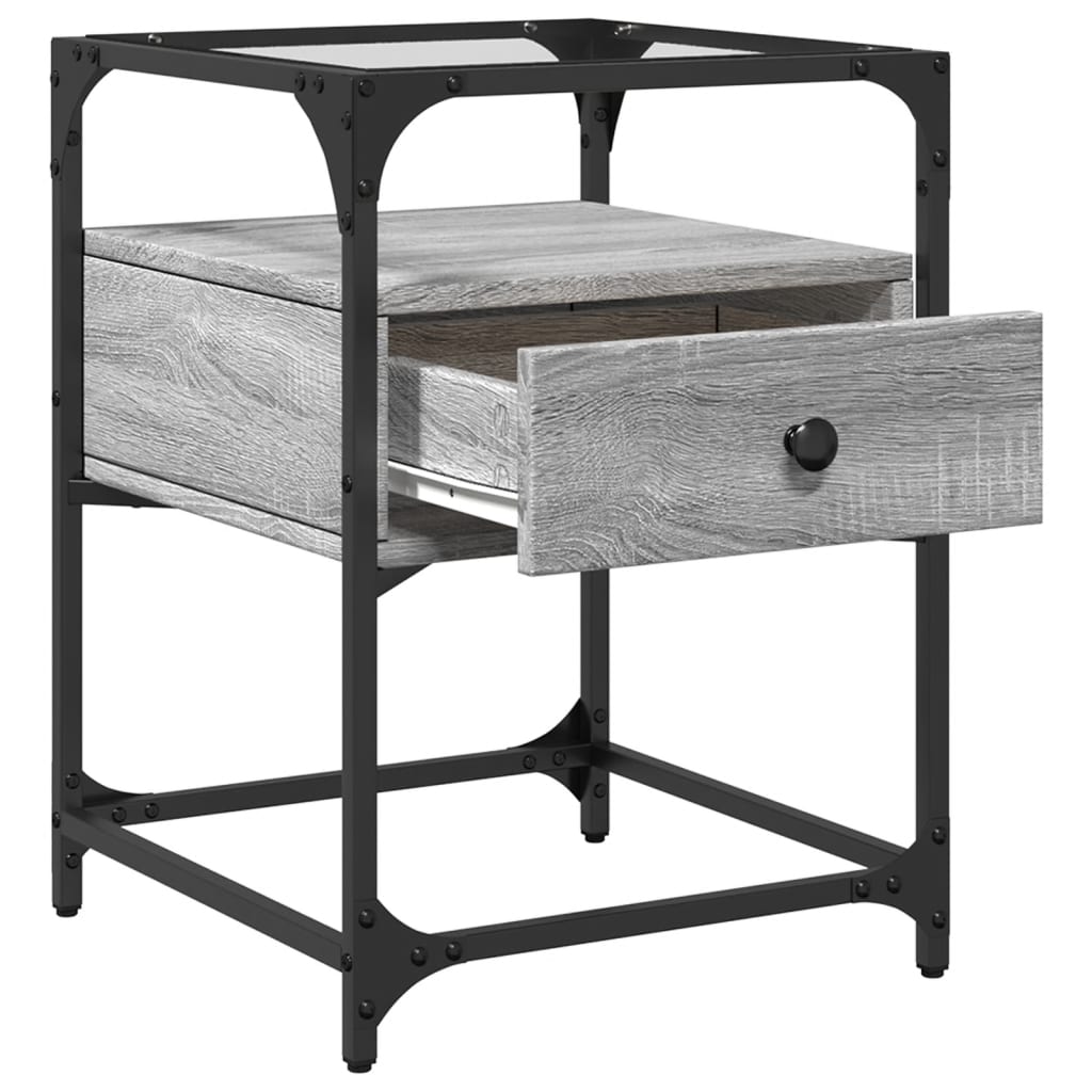 Noptiere, 2 buc., gri sonoma, 40x40x55 cm, lemn prelucrat GartenMobel Dekor