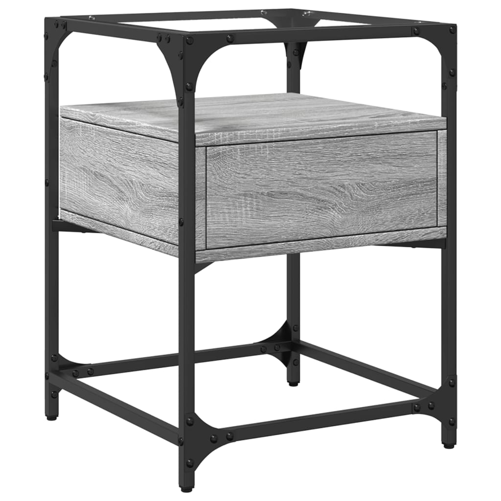 Noptiere, 2 buc., gri sonoma, 40x40x55 cm, lemn prelucrat GartenMobel Dekor