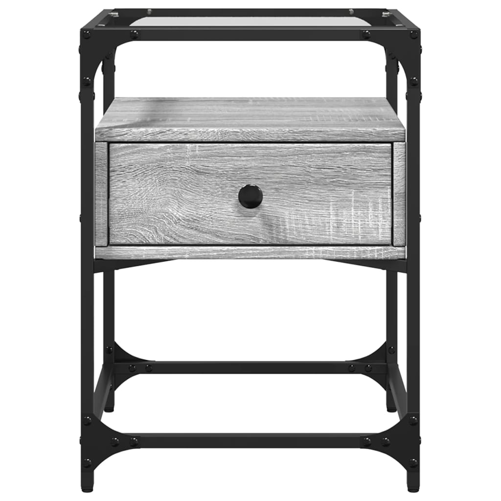 Noptiere, 2 buc., gri sonoma, 40x40x55 cm, lemn prelucrat GartenMobel Dekor