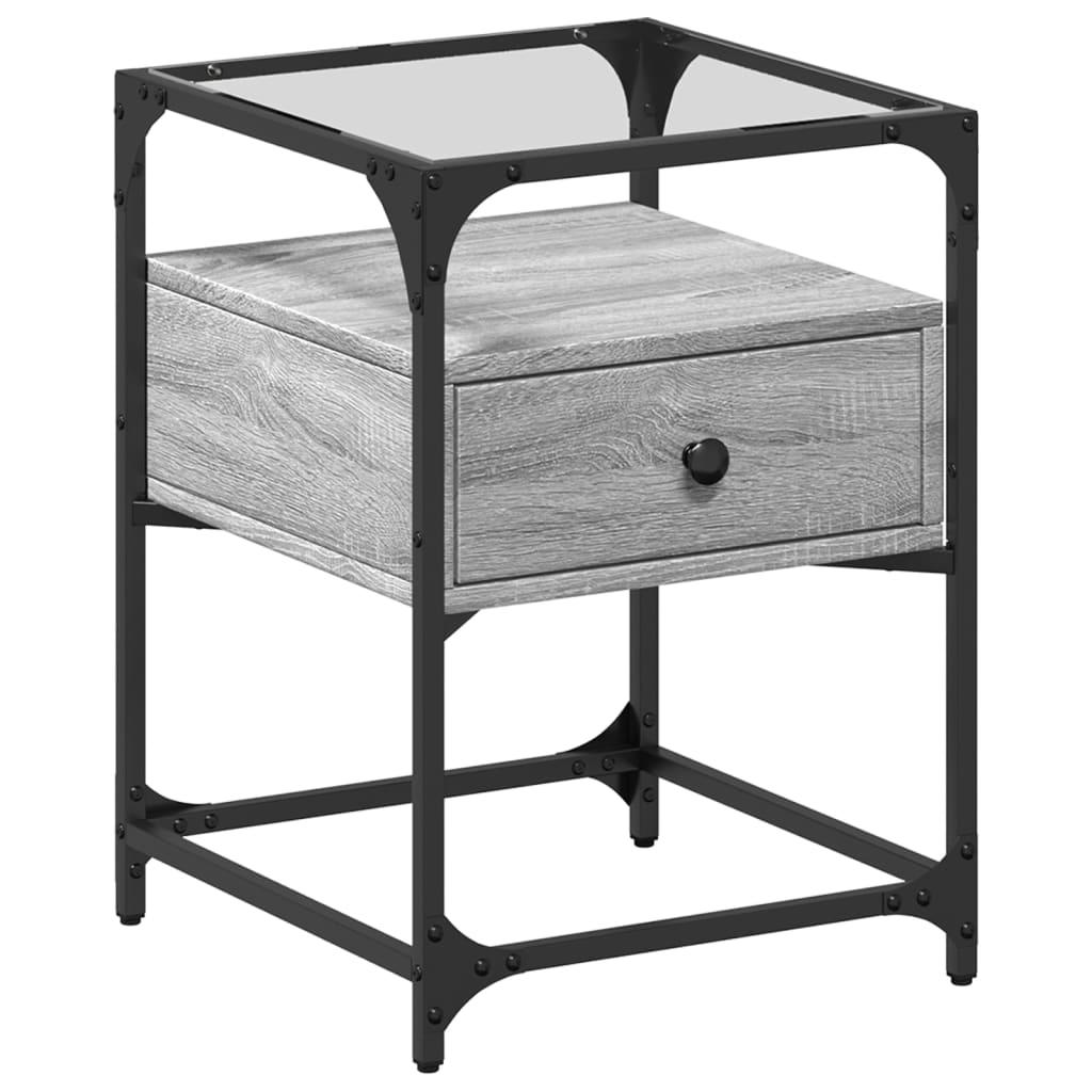 Noptiere, 2 buc., gri sonoma, 40x40x55 cm, lemn prelucrat GartenMobel Dekor