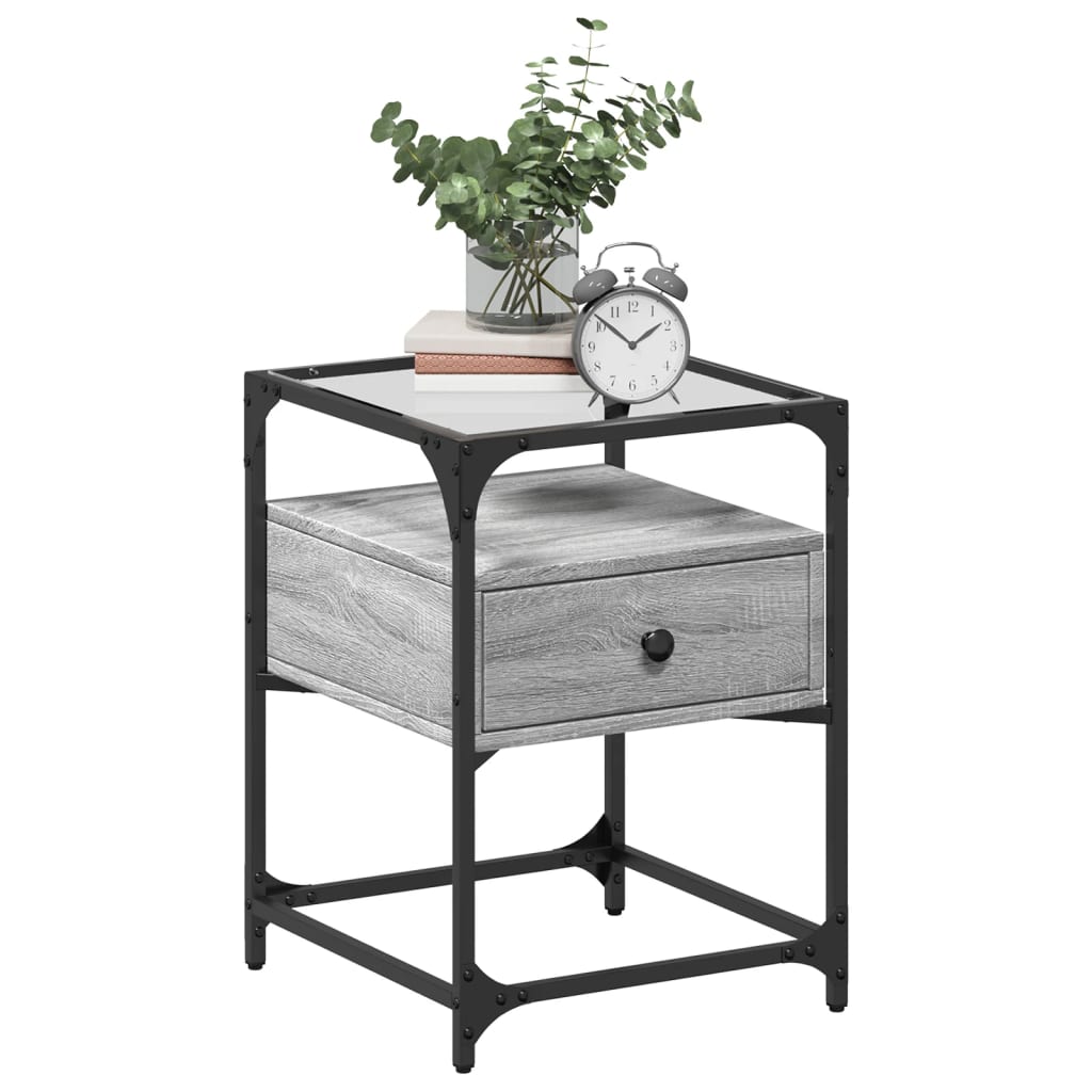 Noptiere, 2 buc., gri sonoma, 40x40x55 cm, lemn prelucrat GartenMobel Dekor