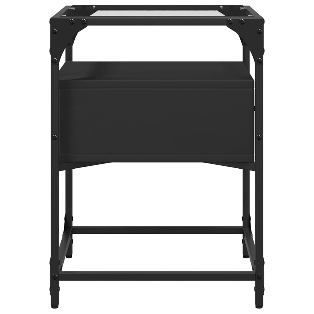 Noptiere, 2 buc., negru, 40x40x55 cm, lemn prelucrat GartenMobel Dekor