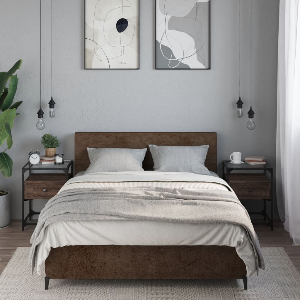 Noptiere, 2 buc., stejar maro, 40x40x55 cm, lemn compozit GartenMobel Dekor
