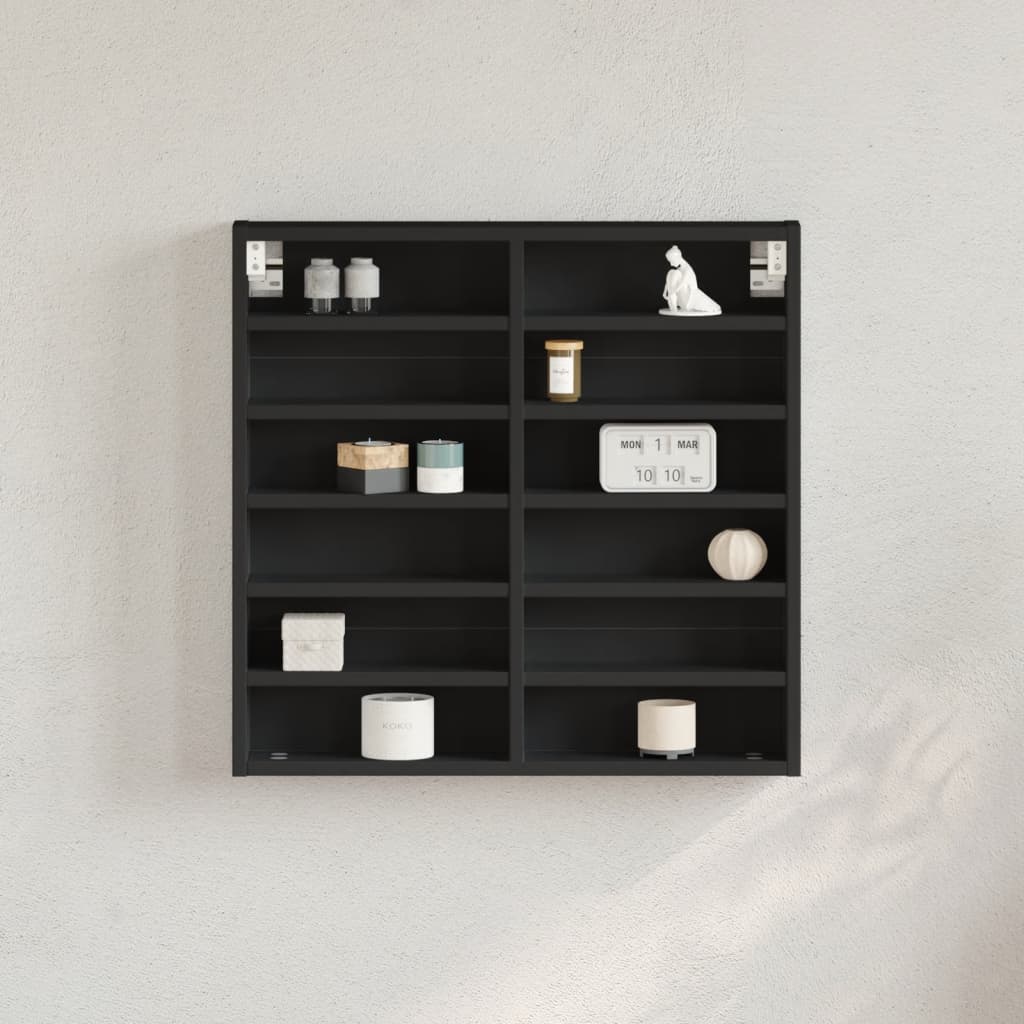Dulap cu vitrină, negru, 60x8,5x58 cm, lemn prelucrat GartenMobel Dekor