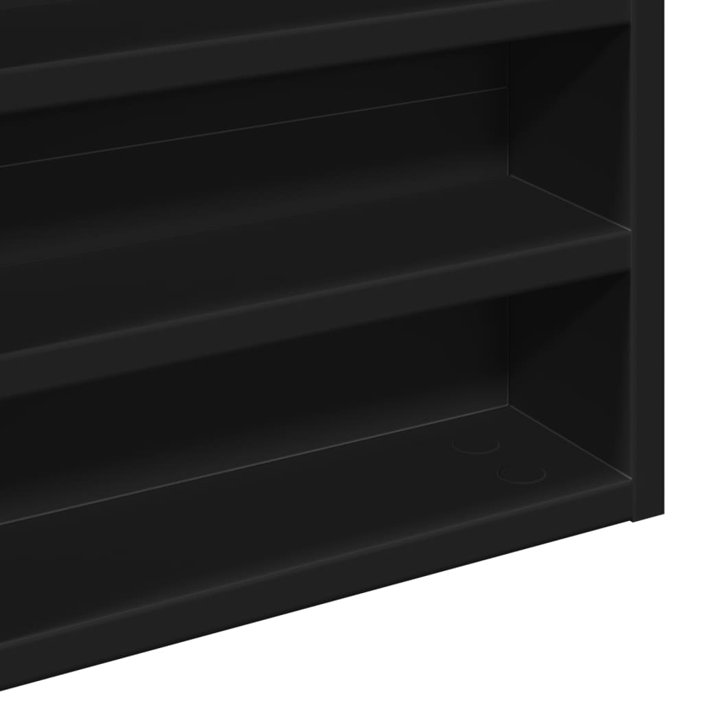 Dulap cu vitrină, negru, 60x8,5x58 cm, lemn prelucrat GartenMobel Dekor