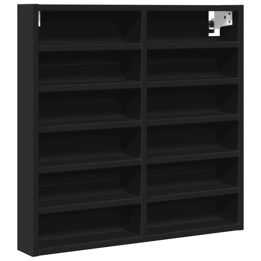 Dulap cu vitrină, negru, 60x8,5x58 cm, lemn prelucrat GartenMobel Dekor