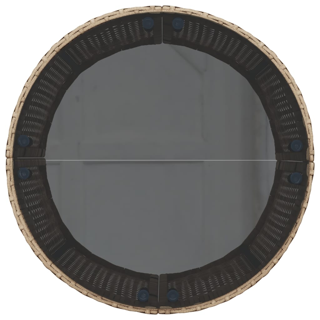 Canapea de grădină cu masă/perne, semi-rotundă, bej, poliratan GartenMobel Dekor