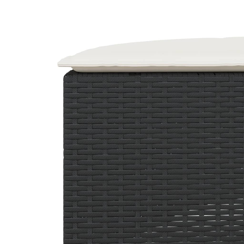 Set canapea de grădină, 2 piese, semi-rotunde, negru, poliratan GartenMobel Dekor