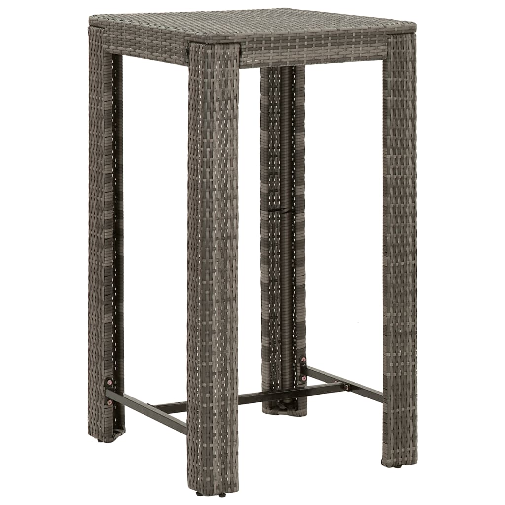 Set mobilier bar de grădină, cu perne, 5 piese, gri, poliratan GartenMobel Dekor
