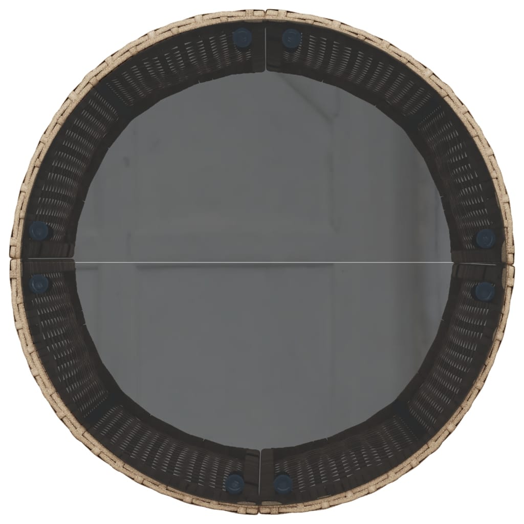 Canapea de grădină cu masă/perne, rotundă, bej, poliratan GartenMobel Dekor