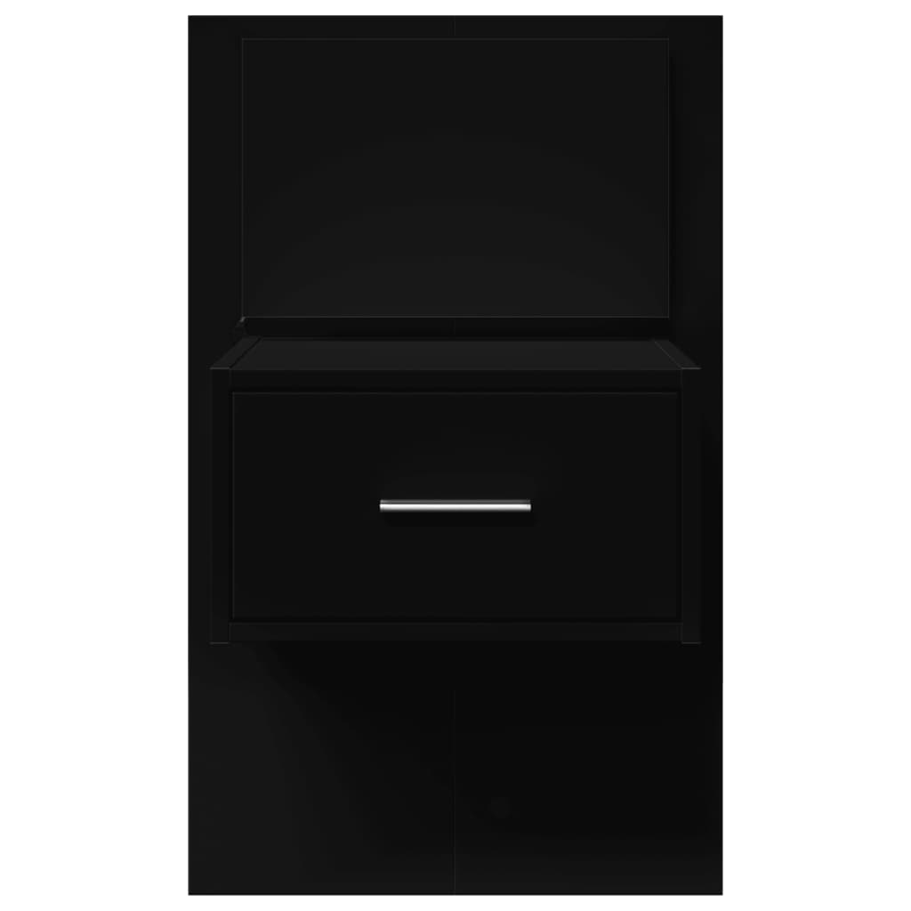 Noptieră montată pe perete cu lumini LED, negru GartenMobel Dekor