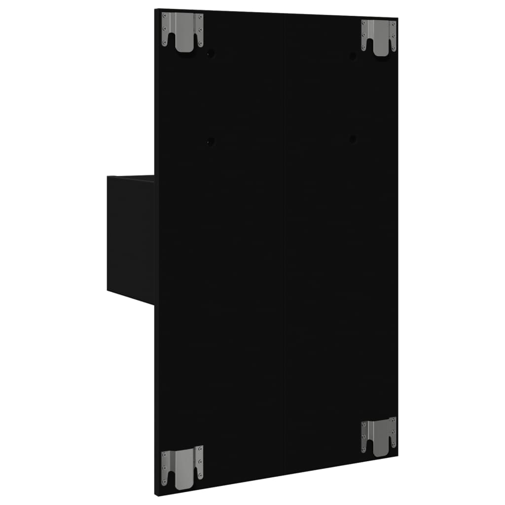 Noptieră montată pe perete cu lumini LED, negru GartenMobel Dekor