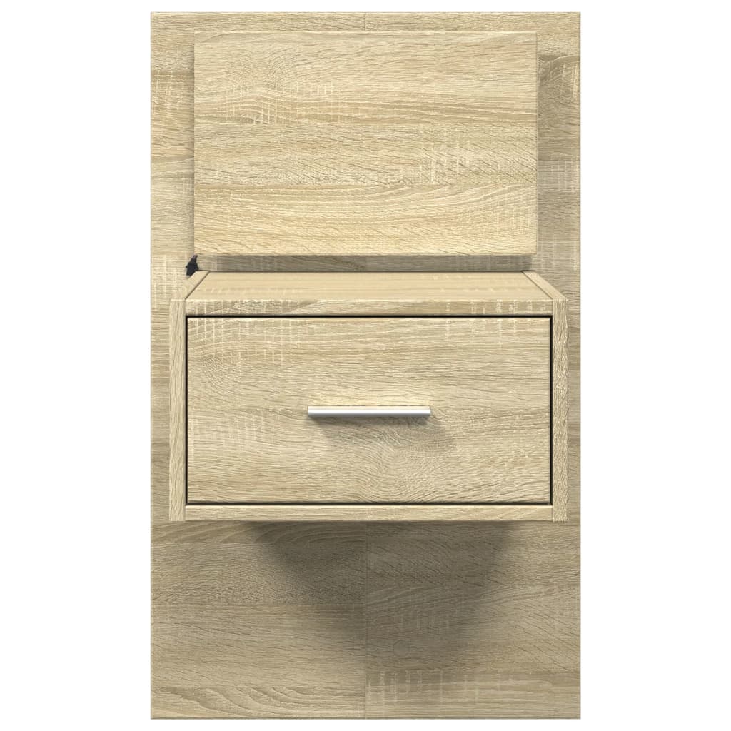 Noptieră montată pe perete cu lumini LED, stejar sonoma GartenMobel Dekor