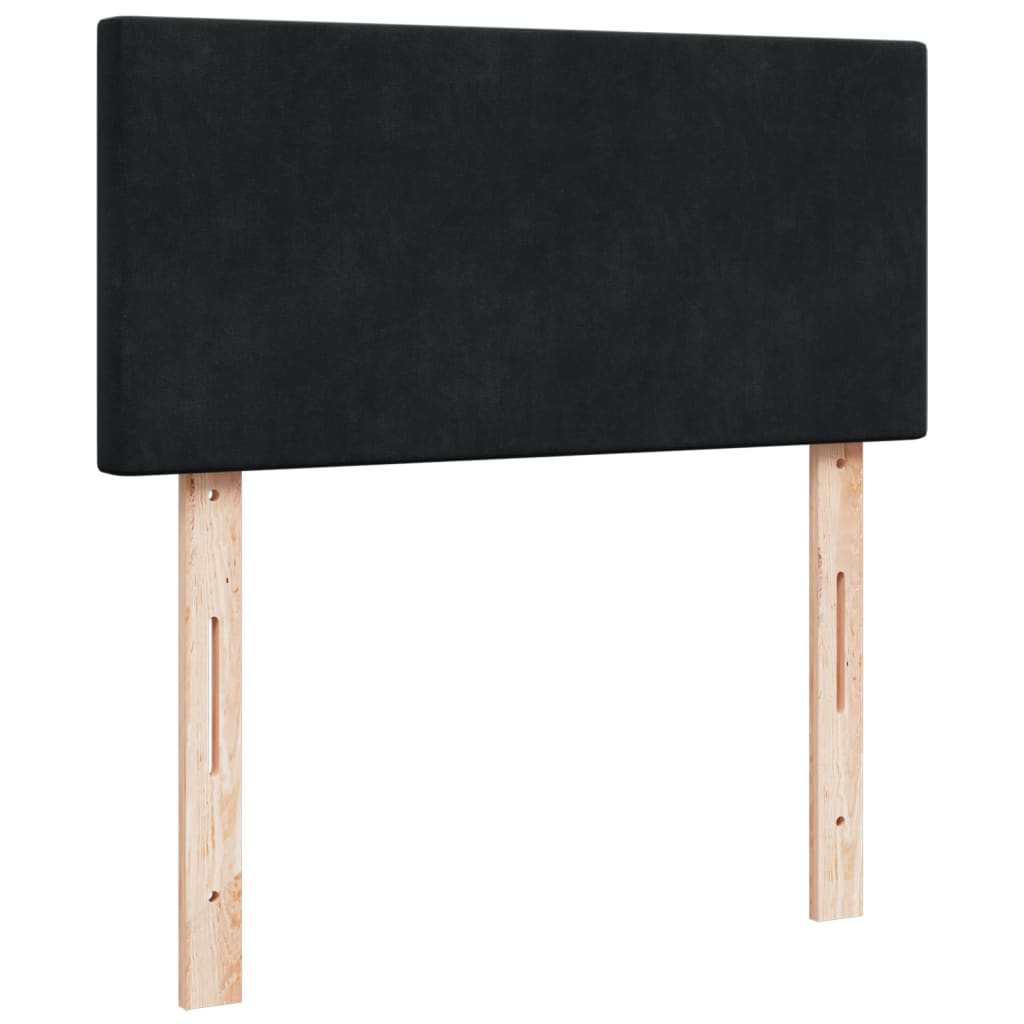 Pat box spring cu saltea, negru, 90x190 cm, catifea GartenMobel Dekor