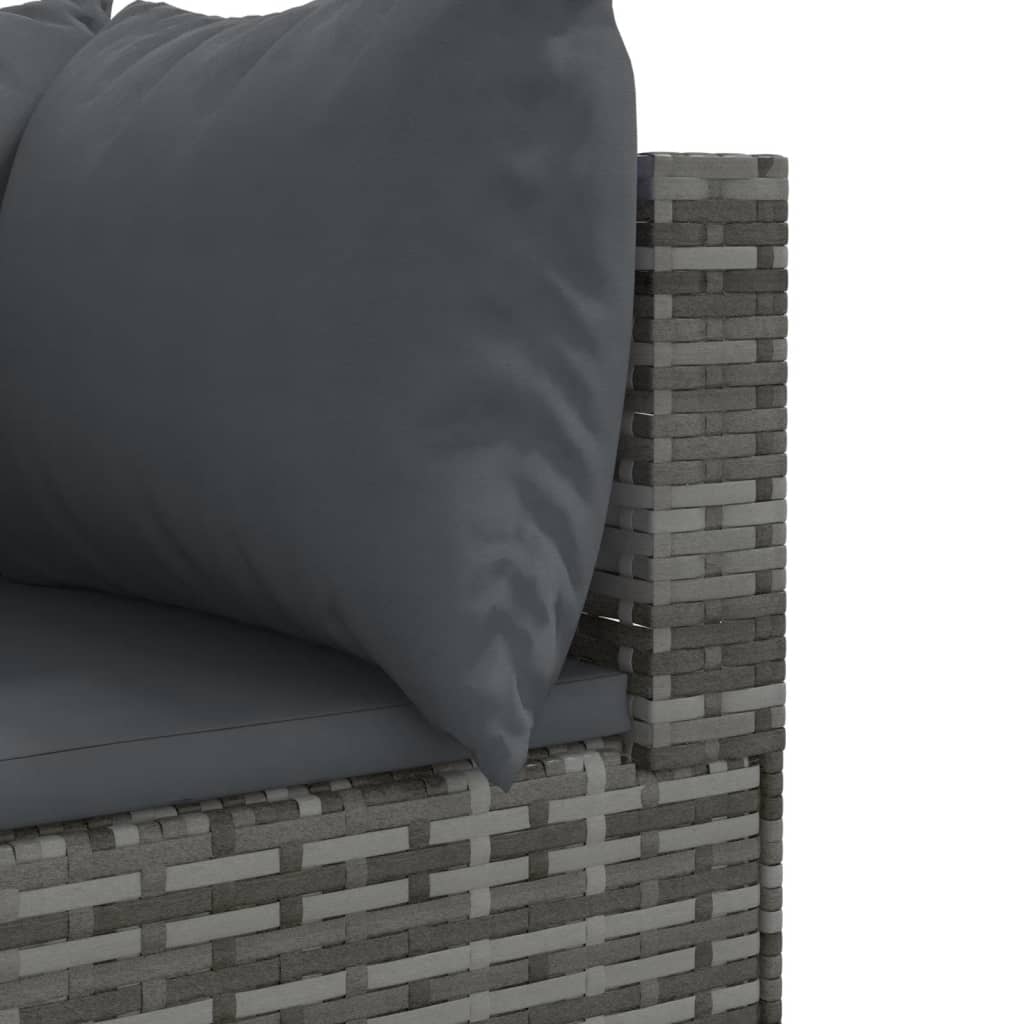 Set mobilier de grădină cu perne, 7 piese, gri, poliratan GartenMobel Dekor