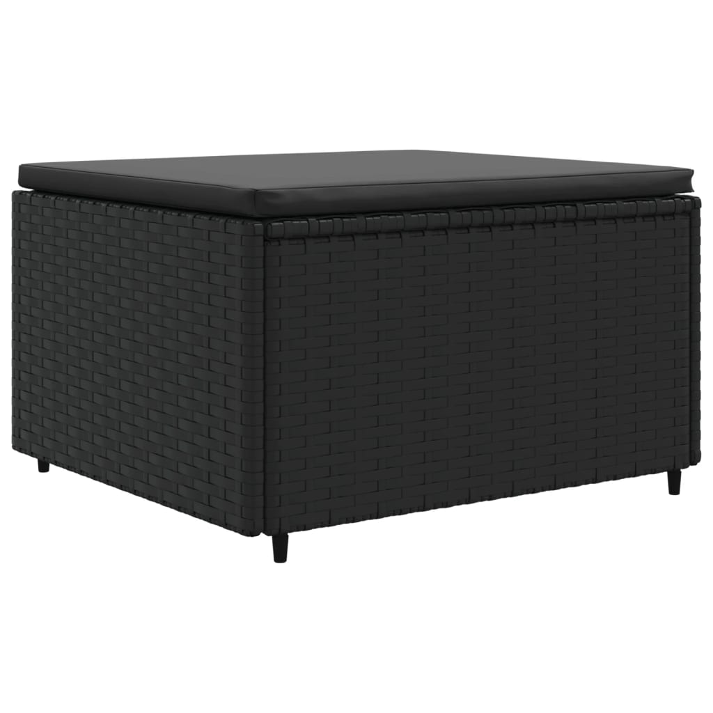 Set mobilier de grădină cu perne, 8 piese, negru, poliratan GartenMobel Dekor