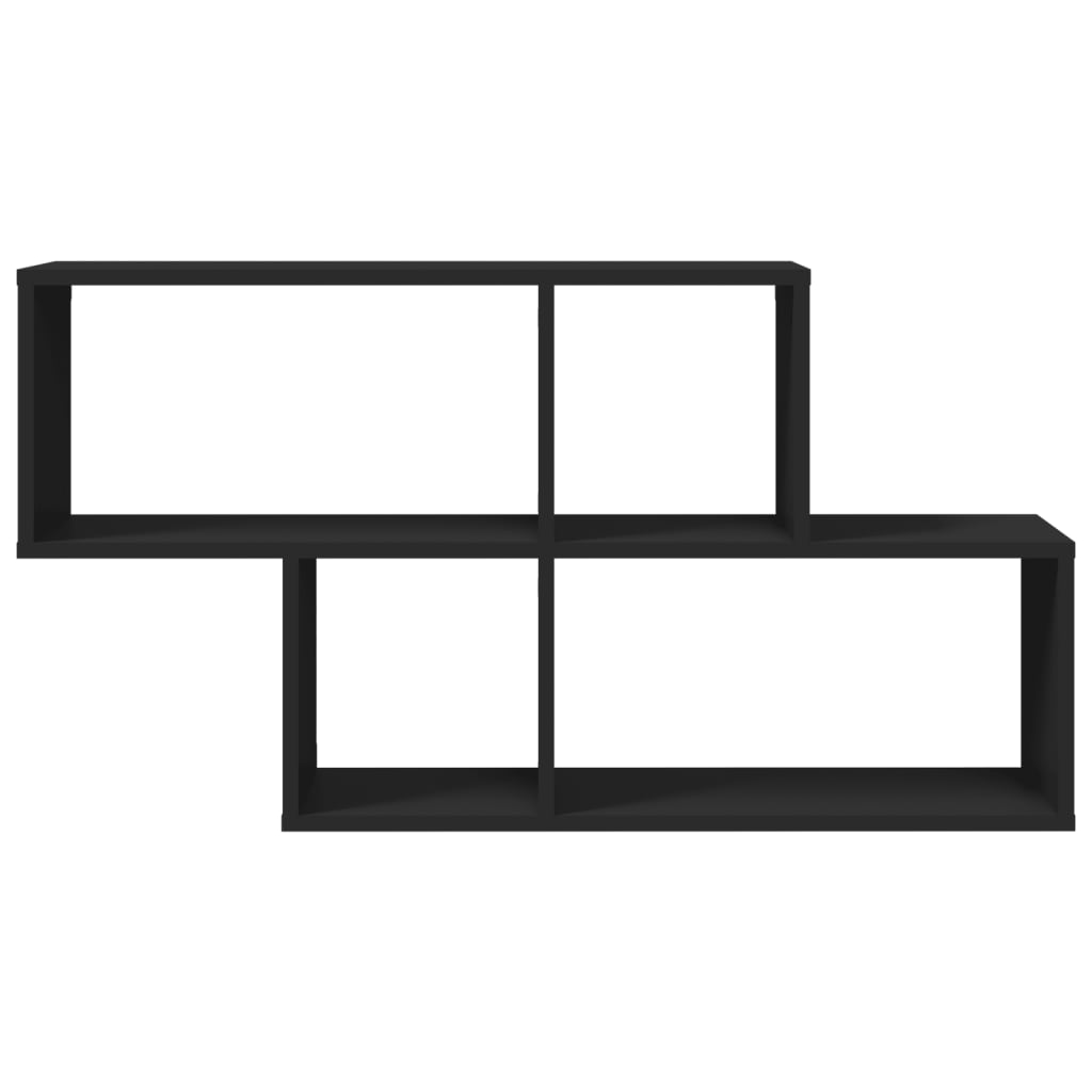 Raft de perete, negru, 100x20x53 cm, lemn prelucrat GartenMobel Dekor