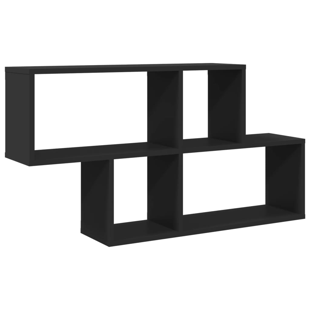 Raft de perete, negru, 100x20x53 cm, lemn prelucrat GartenMobel Dekor
