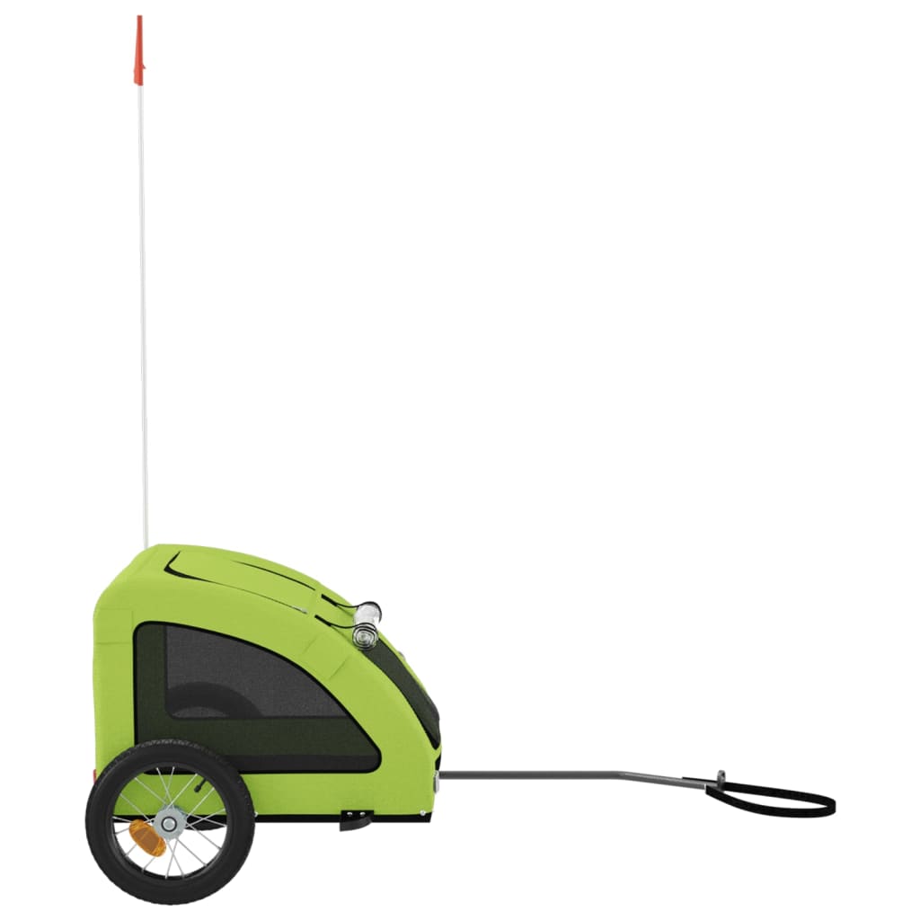 Remorcă de bicicletă animale companie, verde textil oxford/fier GartenMobel Dekor