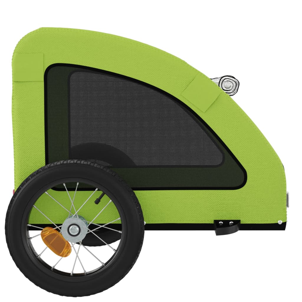 Remorcă de bicicletă animale companie, verde textil oxford/fier GartenMobel Dekor