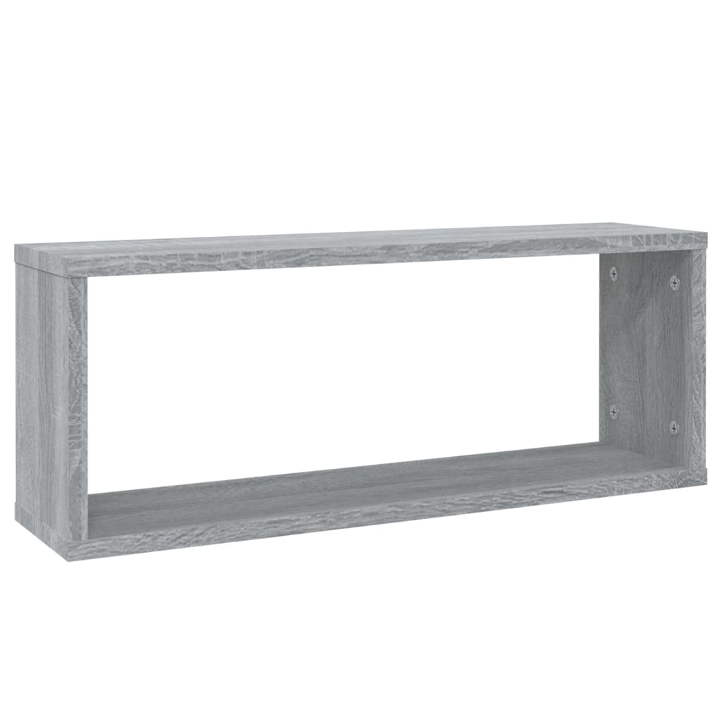 Rafturi de perete cub, 4 buc., gri sonoma, 60x15x23 cm, lemn GartenMobel Dekor