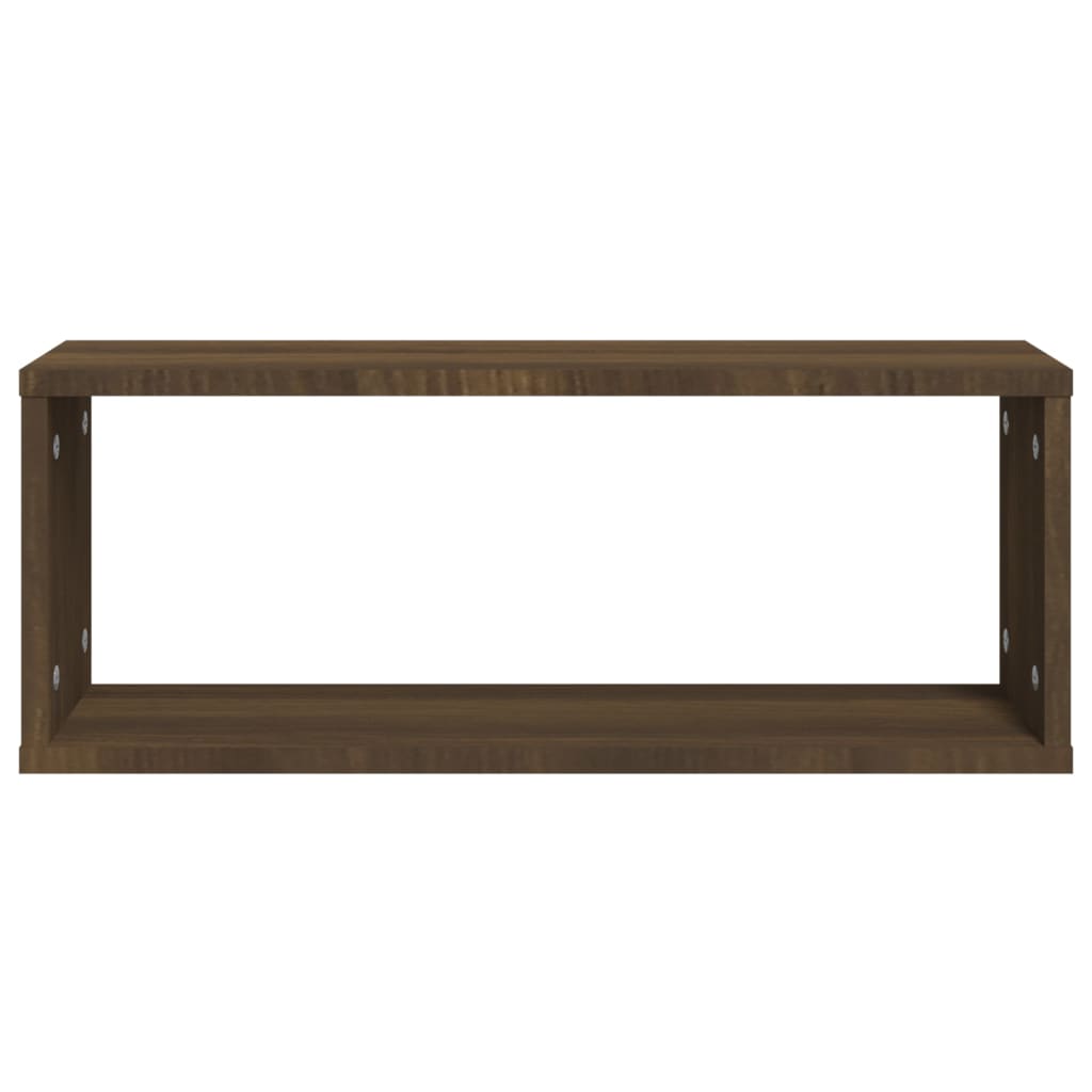 Rafturi de perete cub, 4 buc., stejar maro, 60x15x23 cm, lemn GartenMobel Dekor