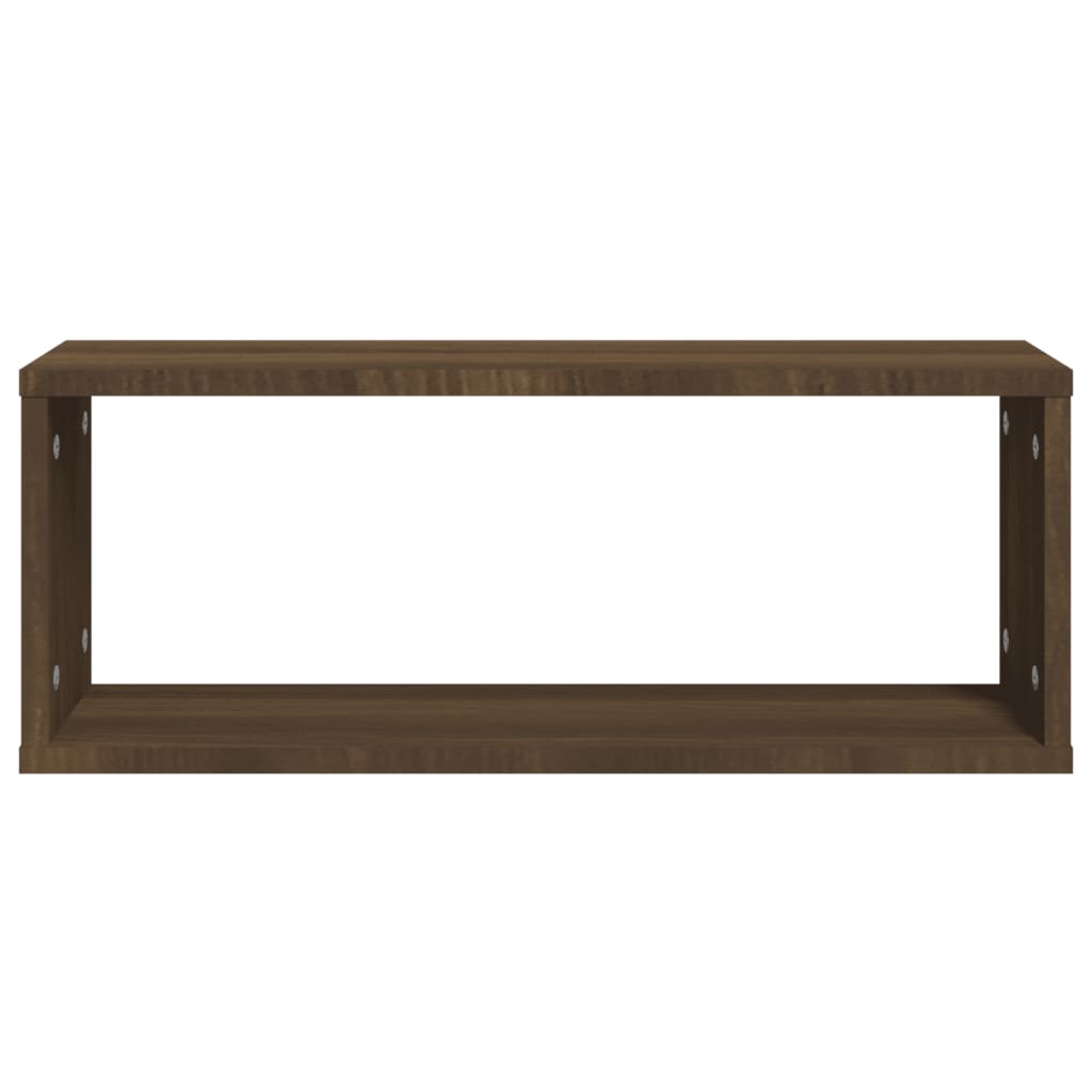 Rafturi de perete cub, 6 buc., stejar maro, 60x15x23 cm, lemn GartenMobel Dekor