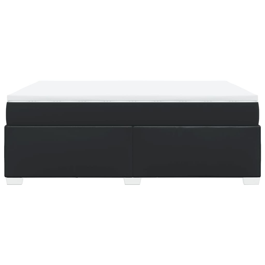 Pat box spring cu saltea, negru, 140x200 cm, piele ecologică GartenMobel Dekor