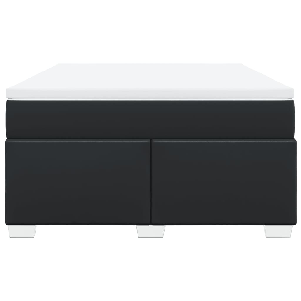 Pat box spring cu saltea, negru, 140x200 cm, piele ecologică GartenMobel Dekor
