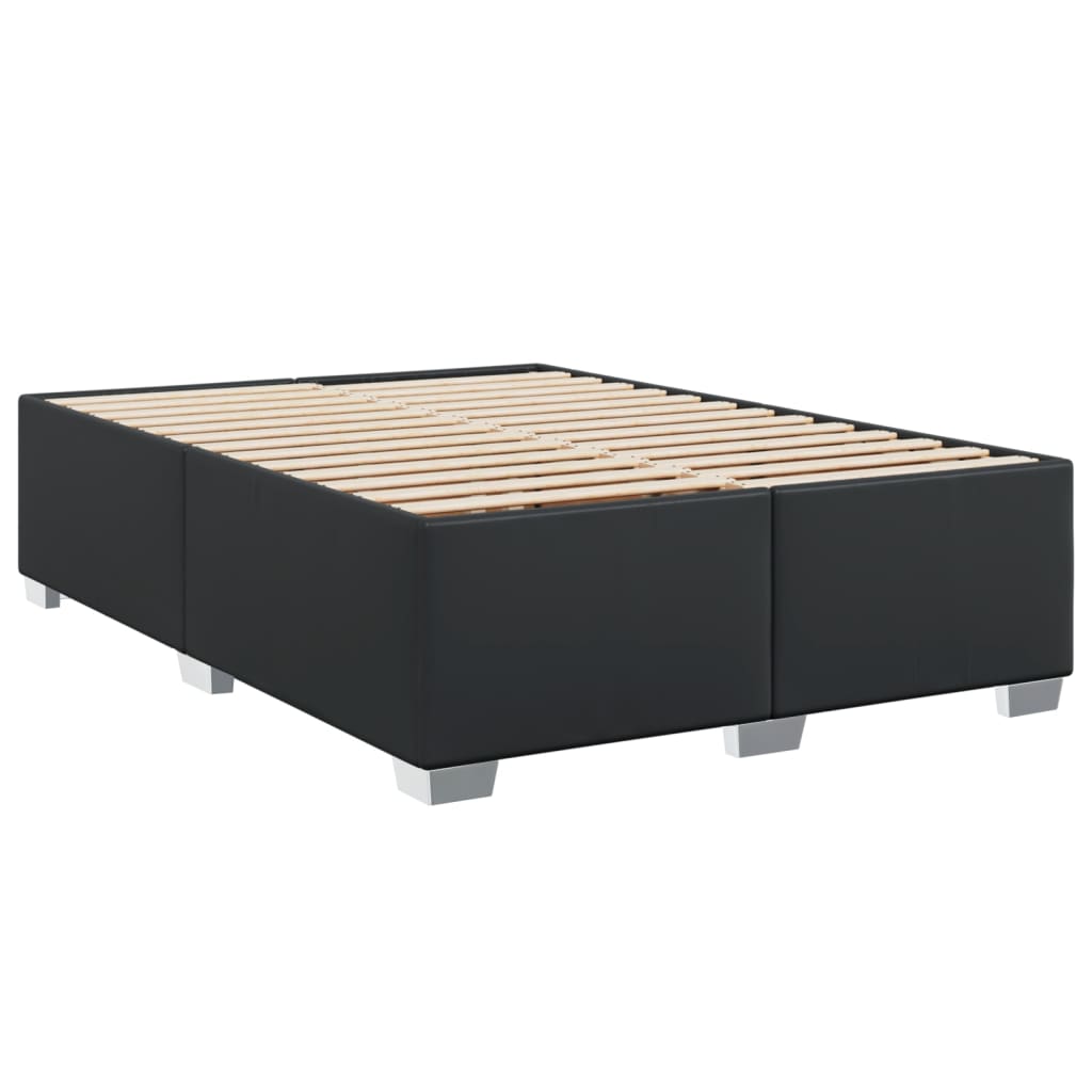Pat box spring cu saltea, negru, 140x200 cm, piele ecologică GartenMobel Dekor
