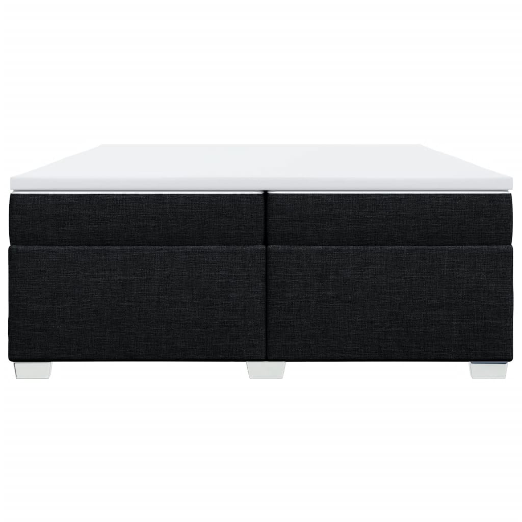 Pat box spring cu saltea, negru, 200x200 cm, textil GartenMobel Dekor
