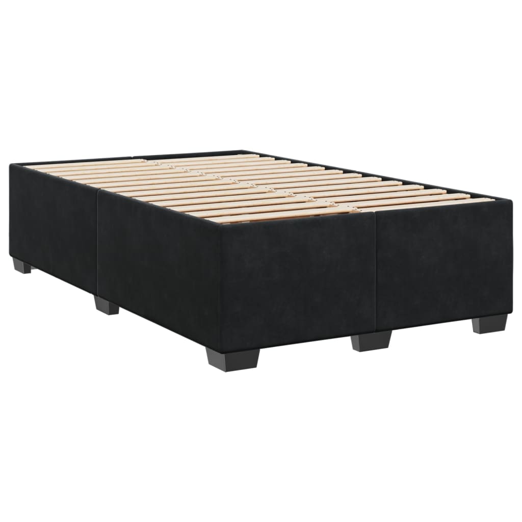 Pat box spring cu saltea, negru, 120x190 cm, catifea GartenMobel Dekor