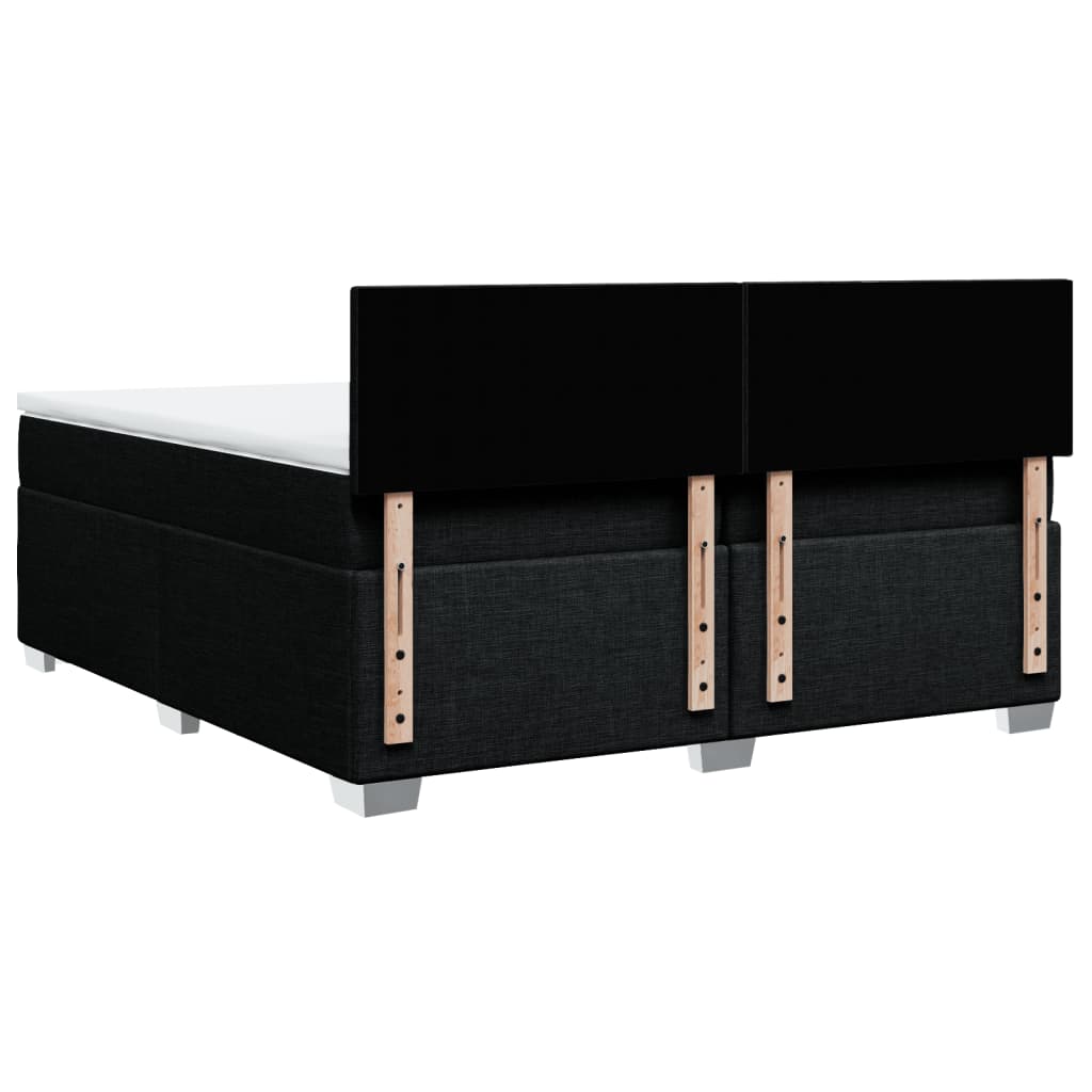 Pat box spring cu saltea, negru, 200x200 cm, textil GartenMobel Dekor