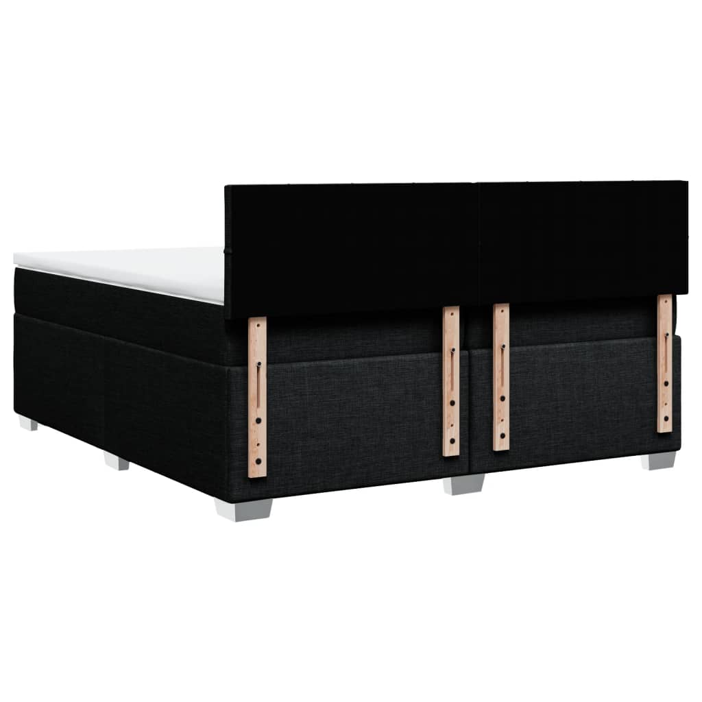 Pat box spring cu saltea, negru, 200x200 cm, textil GartenMobel Dekor