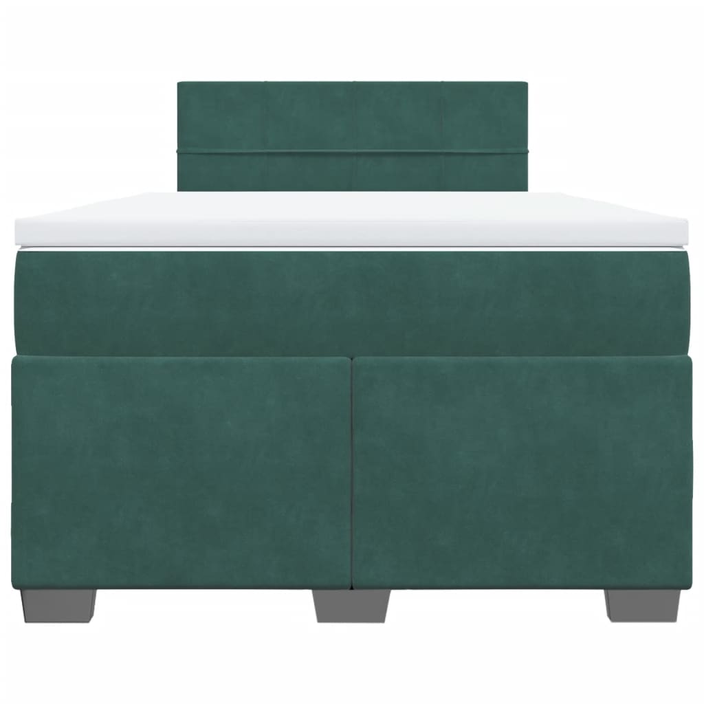 Pat box spring cu saltea, verde închis, 120x190 cm, catifea GartenMobel Dekor