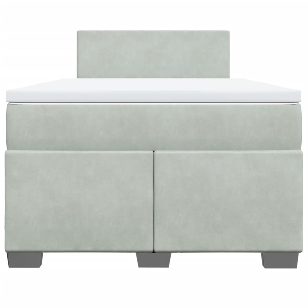 Pat continental cu saltea, gri deschis, 120x200 cm, catifea GartenMobel Dekor