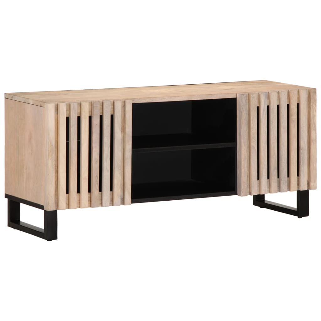 Dulap TV, alb, 105x34x46 cm, lemn masiv mango GartenMobel Dekor