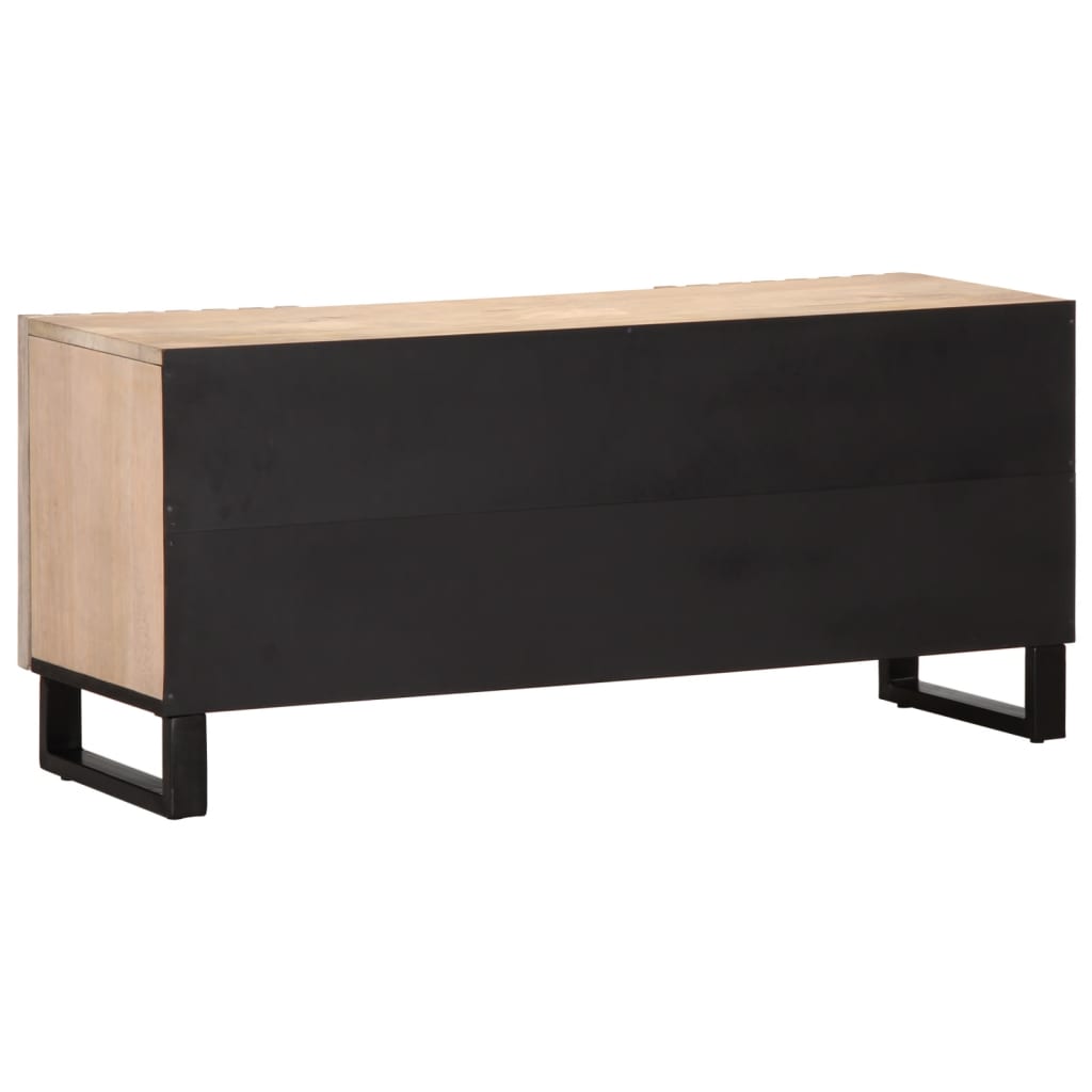 Dulap TV, alb, 105x34x46 cm, lemn masiv mango GartenMobel Dekor