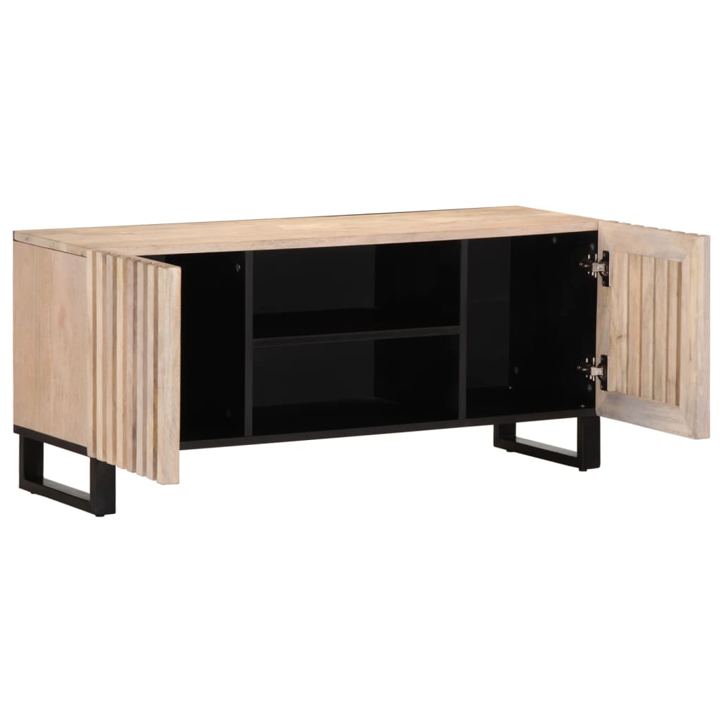 Dulap TV, alb, 105x34x46 cm, lemn masiv mango GartenMobel Dekor