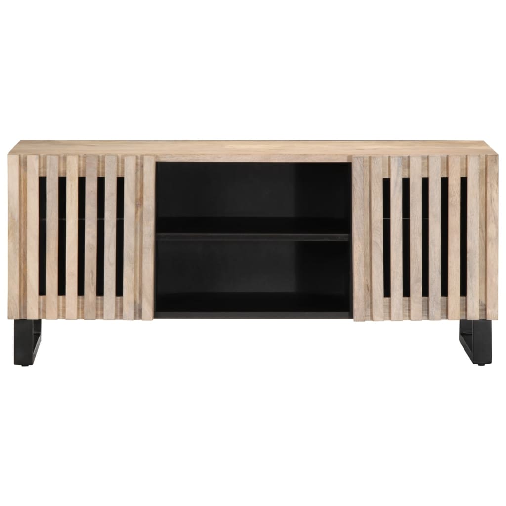 Dulap TV, alb, 105x34x46 cm, lemn masiv mango GartenMobel Dekor